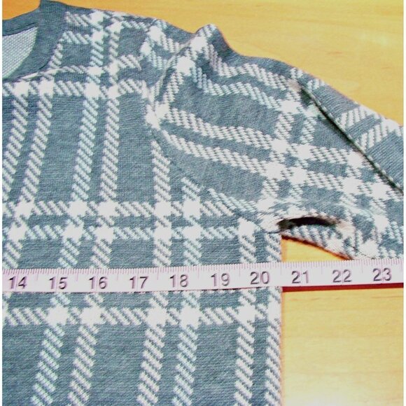 French Connection Womens Long Sweater Gray Pink Plaid Open Cardigan Pockets Sz M - Picture 6 of 9